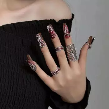 Подарок на День святого Валентина цинковый сплав напальчник для женщин ювелирные изделия аксессуары кольцо для ногтей кольцо феи кольцо для дизайна ногтей E