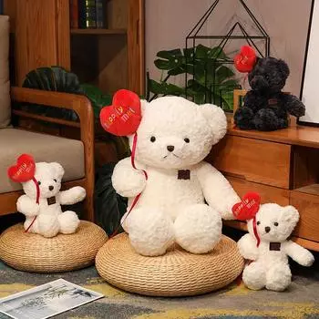 Подарок на День святого Валентина для девочек, большая плюшевая игрушка, кукла-медведь-признание, кукла-медведь-обнимашка, кукла-подушка для сна 38 cm 0.2kg