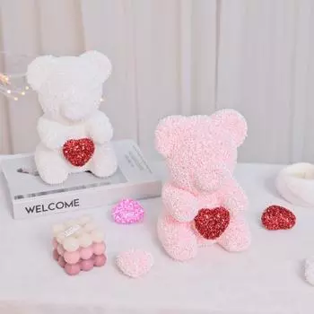 Подарок на День святого Валентина Красная роза Медведь Роза Цветок Искусственное украшение Подарок влюбленным Подарок на День святого Валентина Подарок