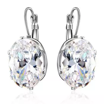 Подарок на День Святого Валентина Кристалл Большой Камень Висячие Серьги Модные Элегантные Ювелирные Изделия Партии 1 синий