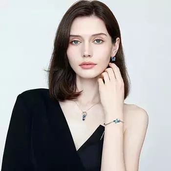 Подарок на День Святого Валентина от Shining Diva Итальянский Дизайнер Платиновое Покрытие Хрустальные Серьги Бабочки Цепь Кулон Ожерелье Комбинированное