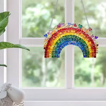 Подарок на День святого Валентина с радужным кристаллом, акриловое украшение для окна, подвеска-ловец, домашний декор One Size