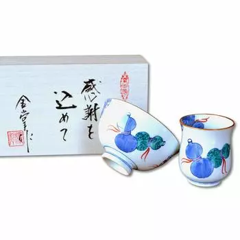 Подарок на пенсию для талисмана на удачу подарок для добра Arita ware чайная чаша для риса Nabeshima шесть в деревянной коробке, наполненной мужчинами, здоровье, чашка, миска, набор,