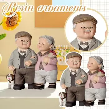 Подарок на свадьбу для бабушек и дедушек и родителей на годовщину свадьбы, статуя пожилой пары, садовые украшения, украшение для дома для пожилых людей, подходит разноцветный