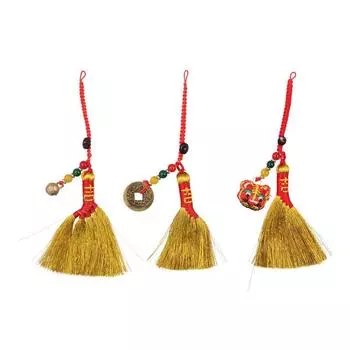 Подарок на удачу для младенцев Украшения для рабочего стола Брелок Аксессуары Кисточки Украшение в виде метлы Маленькая подвеска в виде метлы 5