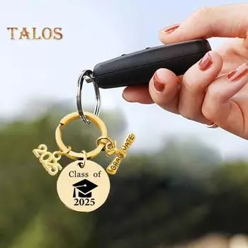 Подарок на выпускной 2025 года, брелок из нержавеющей стали с гравировкой для выпускников колледжей и средних школ, вдохновляющий сувенир для него и ее A
