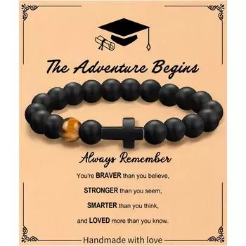 Подарок на выпускной Браслет на выпускной Вдохновляющий браслет с подвеской на выпускной One Size чёрный