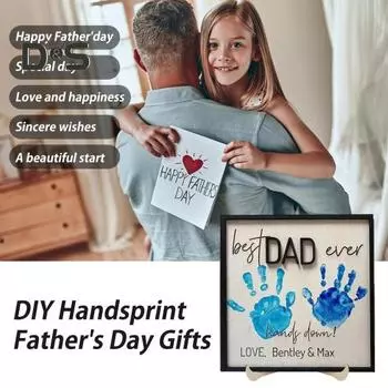 Подарок-отпечаток руки для папы, лучшего папы на свете, деревянная табличка на стол, отец и дети, знак для папы, папы, дедушки от дочери, сына, ко Дню отца A