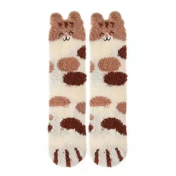подарок Пушистый мягкий плюшевый носок для сна Носки для пола Носки с рисунком лап Коралловые бархатные носки Кашемировые носки 3