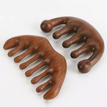 Подарок Расслабляющая терапия Лотос Деревянный массажный гребень Деревянная расческа с широкими зубцами Массаж головы #6