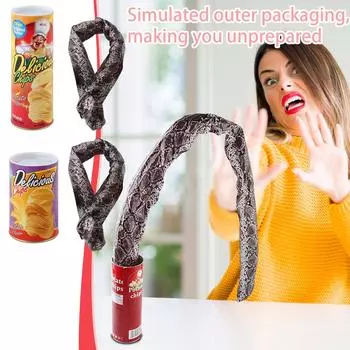 Подарок-розыгрыш в виде картофельной чипсы в виде прыгающей змеи на День смеха One Size