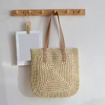 Подарок с портативной ручкой сплошного цвета бежевый