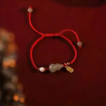 Подарок Шарм Ручная Цепочка Китайский Браслет Женские Браслеты Тыквенный Браслет Ручной Работы Браслет Jade Gourd Bracelet