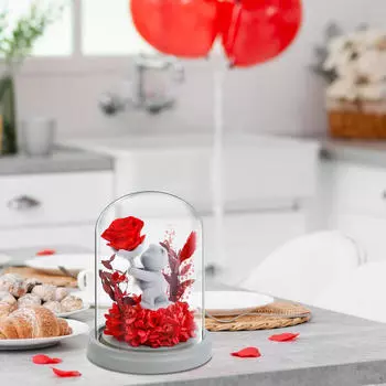 Подарок в виде цветка розы, вечная роза в стеклянном куполе, вечные подарки на годовщину, поделки на День святого Валентина