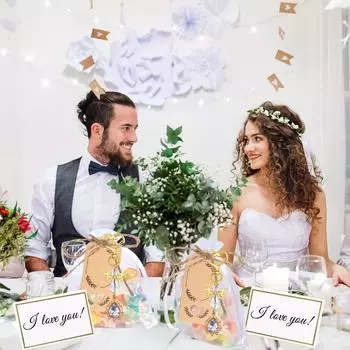 Подарок в знак благодарности, подарочная упаковка на День святого Валентина, рукописная поздравительная открытка, 1 комплект(30шт)2мл One Size золотой