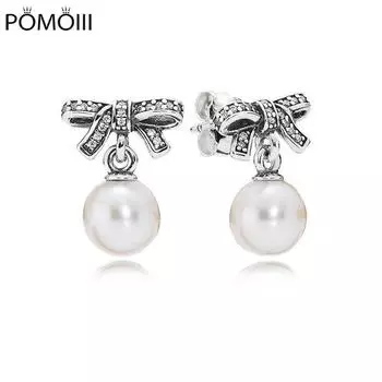 Подарок Женский Логотип Двусторонний День Рождения День Матери 100 % Настоящее Серьги Из Стерлингового Серебра S925 Для Женщин