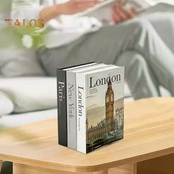 Поддельная книга, прозрачная печать, декоративная привлекательная креативная имитация книги, украшение для рабочего стола, товары для дома серый белый