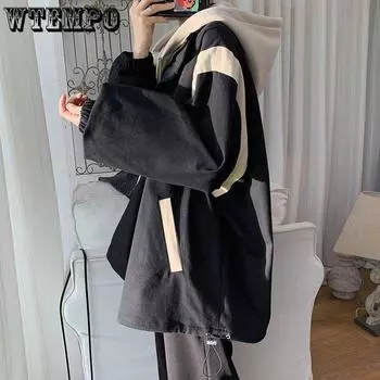 Поддельная куртка из двух частей, мужская осенняя американская уличная куртка, весенне-осенние японские молодежные топы