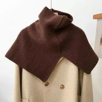 Поддельная водолазка шаль вязаная шерстяная универсальная шаль с поддельным воротником внешний шарф шарф воротник однотонный утолщенный One Size
