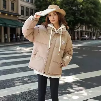 Поддельная женская одежда из двух частей, новая зимняя пуховая одежда для девочек, утепленная куртка из хлеба. S