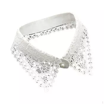 Поддельное колье, съемное ожерелье, элегантная декоративная блузка, накладной галстук, лацкан для женщин белый