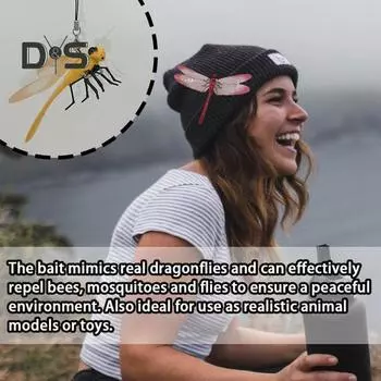 Поддельное украшение в виде стрекозы с карабином, портативное средство от комаров для кемпинга, имитация 3D-клипсы в виде стрекозы, подвесное украшение, детская игрушка красный