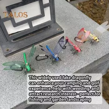 Поддельное украшение в виде стрекозы с карабином, портативное средство от комаров для кемпинга, имитация 3D-клипсы в виде стрекозы, подвесное украшение, детская игрушка синий
