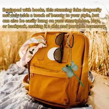 Поддельное украшение в виде стрекозы с карабином, портативное средство от комаров для кемпинга, имитация 3D-клипсы в виде стрекозы, подвесное украшение, детская игрушка жёлтый