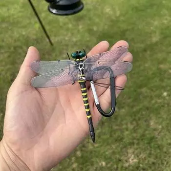 Поддельное украшение в виде стрекозы с карабином, портативное средство от комаров для кемпинга, имитация 3D-клипсы в виде стрекозы, подвесное украшение, детская игрушка Dragonfly