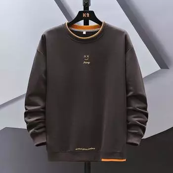 Поддельные большие мужские пуловеры из двух частей, утолщенные и увеличенные японские толстовки L серый