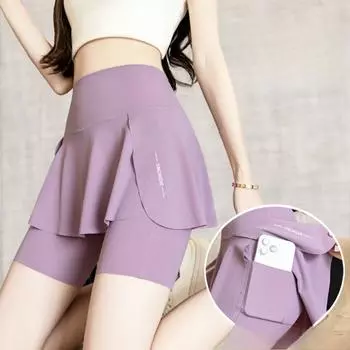 Поддельные брюки из двух частей с юбкой и карманами, трехточечные брюки Shark, брюки для велоспорта, женская летняя верхняя одежда, непромокаемая M чёрный