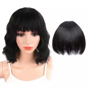 Поддельные челки пушистые натуральные бесшовные без бакенбардов макияж инструмент высокотемпературный шелк комикс неровные поддельные челки для девушки