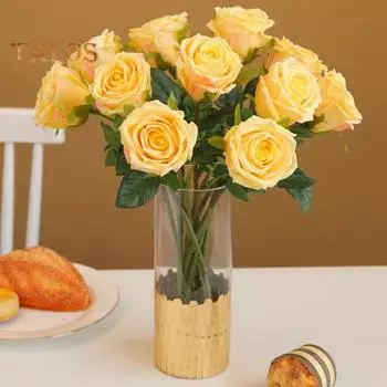 Поддельные цветы, не требующие ухода, украшают, не выцветают, довольно поддельные, из искусственного шелка, цветок розы, украшение для дома светло-розовый