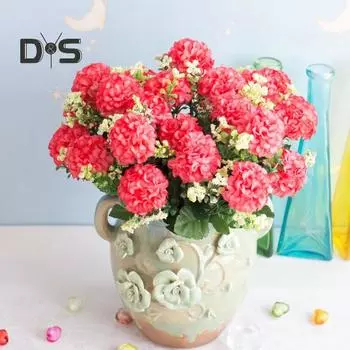 Поддельные цветы, очаровательные долговечные 5 головок, реалистичный букет искусственных гортензий, садовые принадлежности кофейный