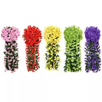 Поддельные фиолетовые цветы, виноградные лозы, фиолетовые букеты, гирлянды, настенные украшения для дома жёлтый