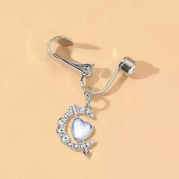 Поддельные кольца для пупка, свисающие кольца для женщин, бабочка, сердце, луна, свисающие кольца для пупка, непирсинг, ювелирные изделия