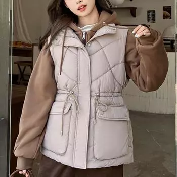 Поддельные пальто из двух частей, женские зимние модные парки большого размера с длинными рукавами, женские толстые теплые зимние куртки M чёрный