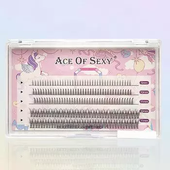 Поддельные ресницы Накладные ресницы для макияжа глаз Натуральные длинные густые ресницы чёрный