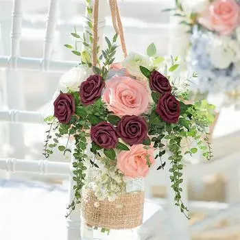 Поддельные розы из пенопласта. Украшения для торта. Центральные детали королевского синего цвета.