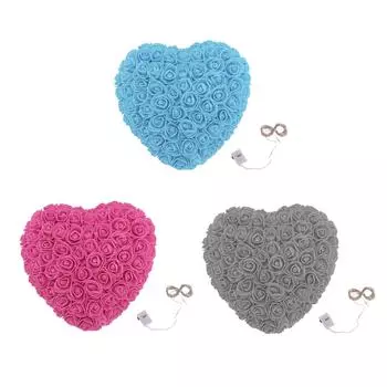 Поддельные розы из пены ручной работы Романтические декоративные искусственные розы в форме сердца с гирляндой для B Gray