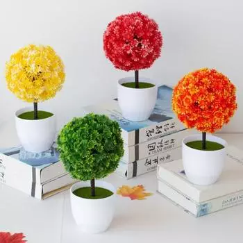 Поддельный бонсай, не увядающий, привлекательный, устойчивый к погодным условиям, практичный декоративный искусственный бонсай в горшке, свадебные принадлежности зелёный