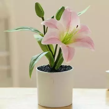 Поддельный цветок 3D-печать пленка маленькая лилия бонсай креативный искусственный цветок внутренняя отделка украшение фабрика симуляция горшок