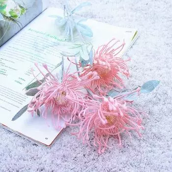 Поддельный цветок, отличный ретро, простой в уходе, искусственный цветок, настоящий искусственный флокированный цветок, имитация цветка для патри серый