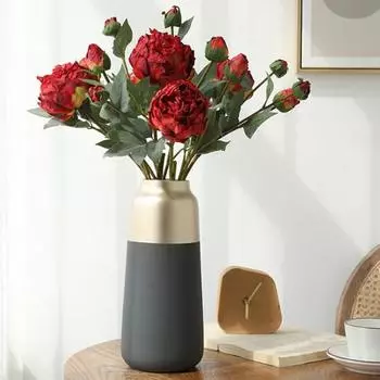 Поддельный цветок, реалистичный, не выцветающий, яркий цвет, красивый центральный элемент стола, искусственный пион для столовой