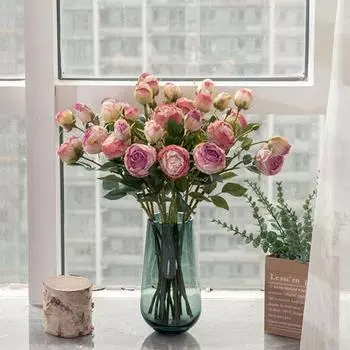 Поддельный цветок Yousheng, тонкая работа, реалистичный стиль INS, двуглавый изысканный свадебный декор, не выцветающий искусственный цветок сказочной розы, домашний декор бежевый