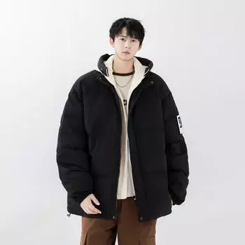 Поддельный двухкомпонентный новый белый утиный пуховик мужской 90 пух свободный утолщенный капюшон с защитой от холода M