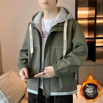 Поддельный двухкомпонентный пиджак мужской весенне-осенний с капюшоном универсальный мужской повседневный топ M