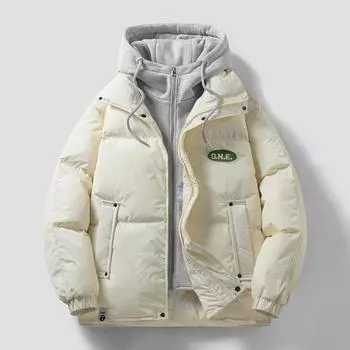 Поддельный двухкомпонентный пуховик для мужчин на зиму, новая белая утиная пуховая куртка с капюшоном для мужчин, теплая повседневная куртка M