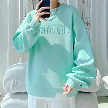 Поддельный двухкомпонентный свитшот мужской весна-осень новый круглый вырез с длинными рукавами молодежный повседневный жакет свободный мужской топ M