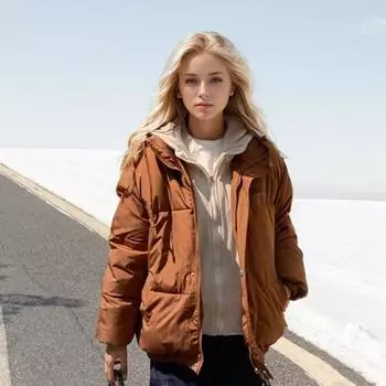 Поддельный двухсекционный пуховик женская модная куртка высокого класса свободная и утолщенная куртка прилив S